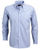 Mens L/S Shirt-Sky Blue Check 