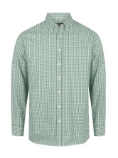 Mens L/S Shirt- Green/White 